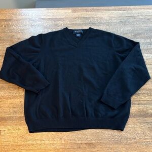 Brooks Brothers Boys Sz L Black Wool       V-Neck Sweater